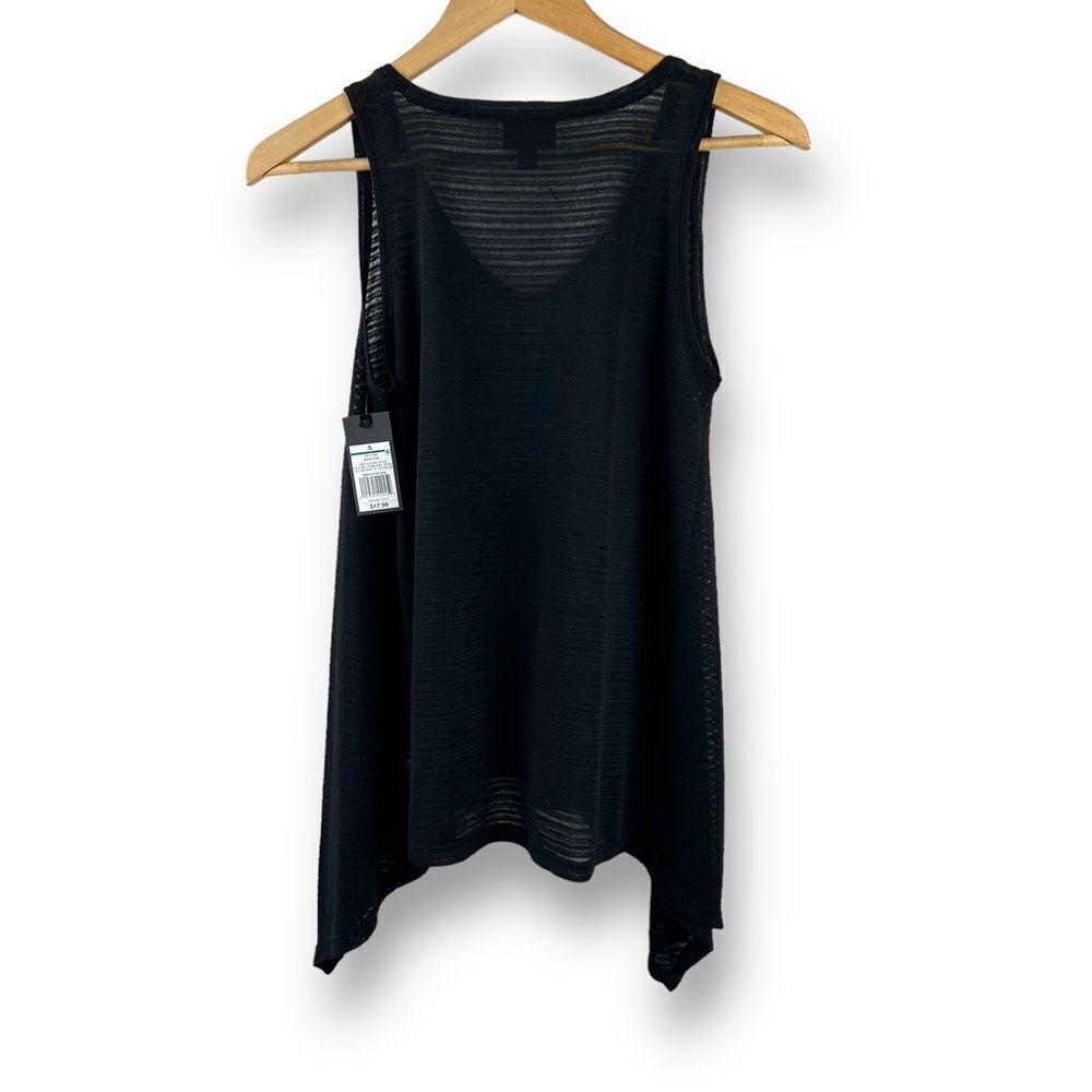 Mossimo black textured sheer fabric shark‎ bite tank top NWT size S - Picture 2 of 10